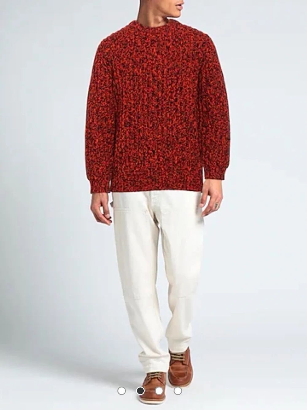 NEW Sandro Men's Orange Moulin Wool Blend Chunky Knit Jumper Sweater XXL